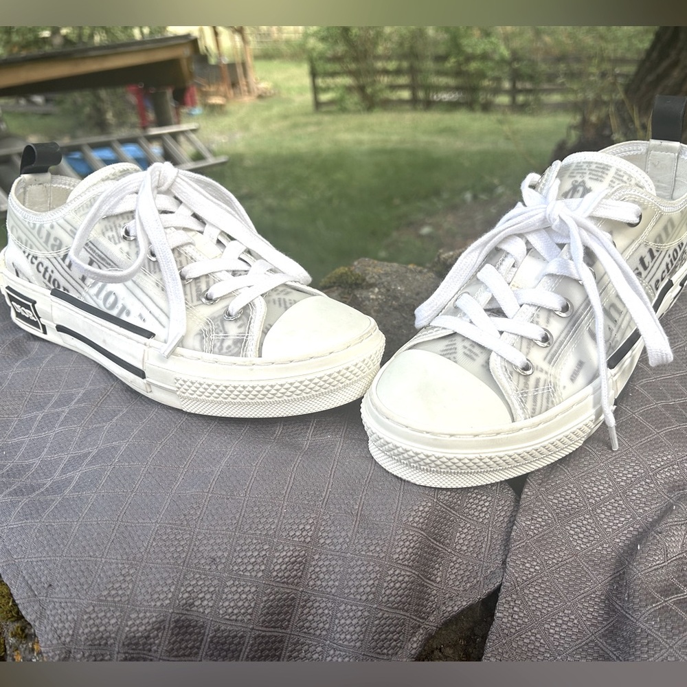 Dior b23 x Daniel arsham newspaper low top sneakers